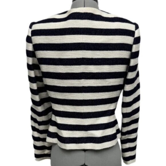 Karl Lagerfeld *  Paris Woman's Tweed  Suit Jacket Blazer Striped Size 6 - Picture 2 of 11